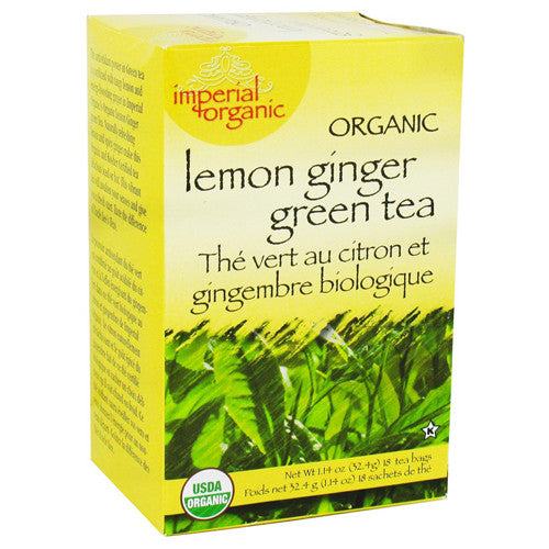 Uncle Lees Tea Imperial Organic Green Tea, Lemon Ginger - 18 Tea Bags